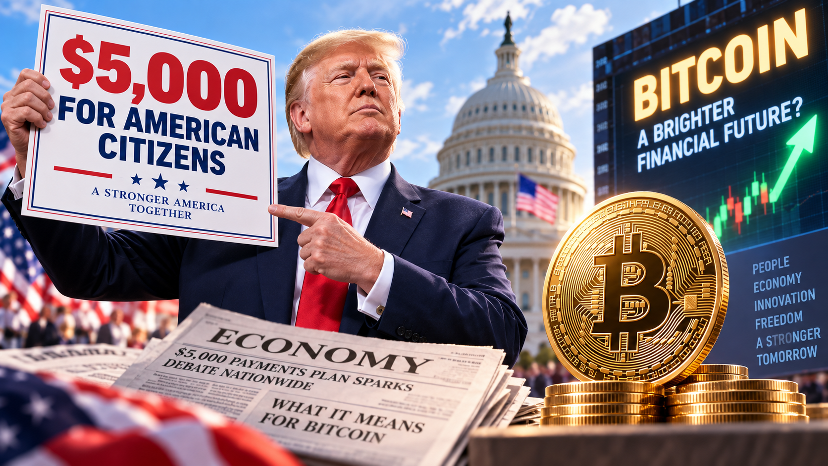 Trump Gives Americans $5,000: What Could Happen to Bitcoin?
